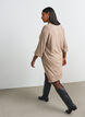 Korte gebreide jurk met raglanmouwen en een middennaad, Beige, Model image number 2