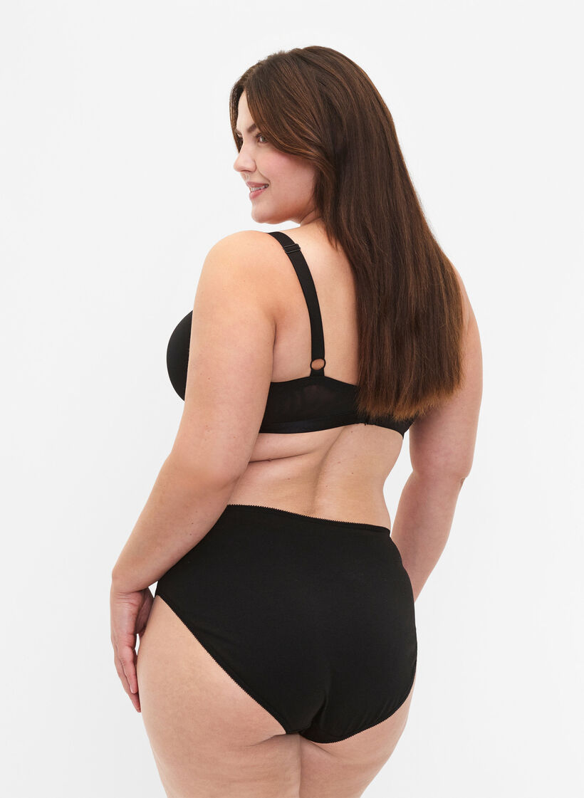 5-pack katoenen slipje met normale taille, Zwart, Model image number 1