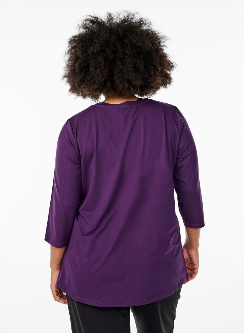 Training blouse met 3/4 mouwen, Paars, Model image number 2