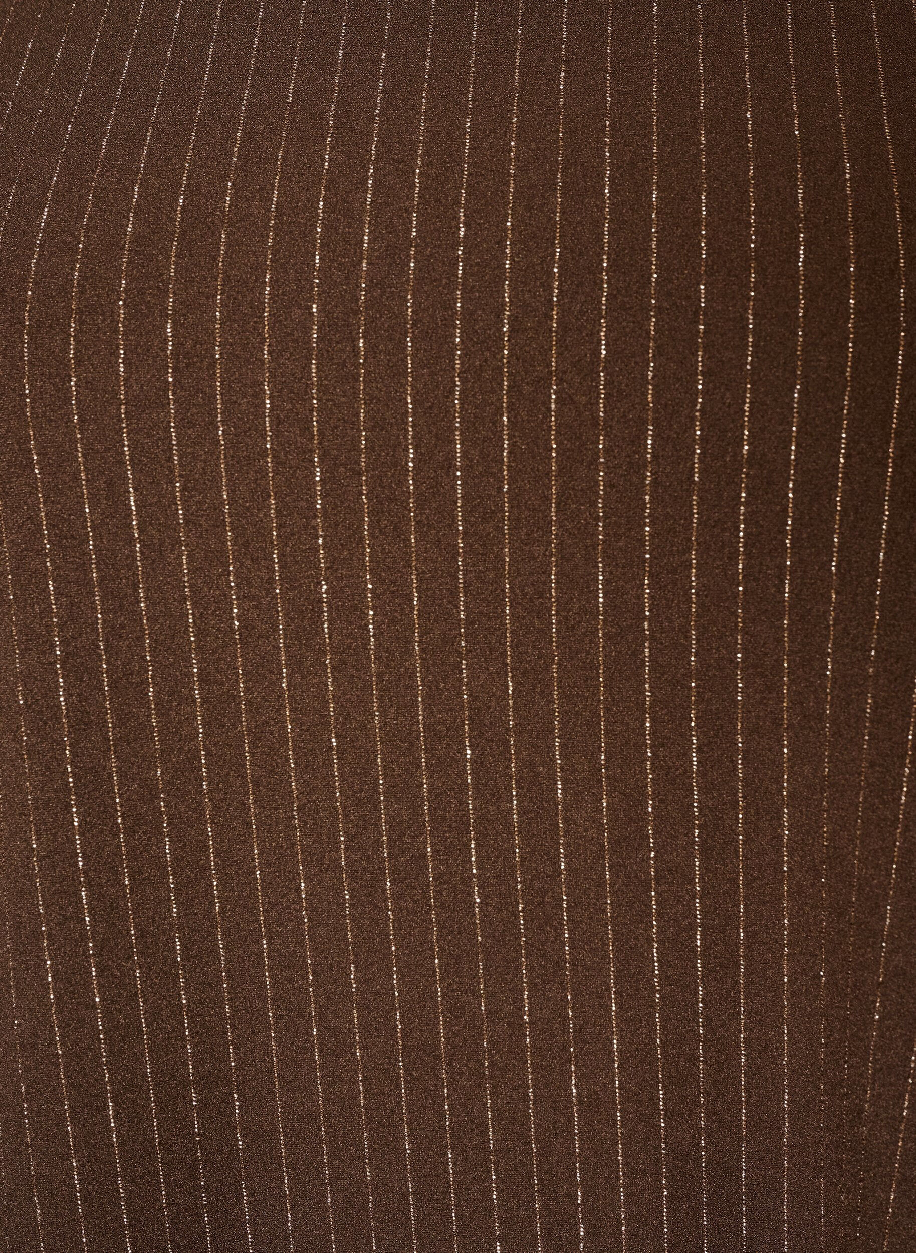 ZizziKorte A-lijnjurk met glitterstrepen, Bruin, Packshot image number 2