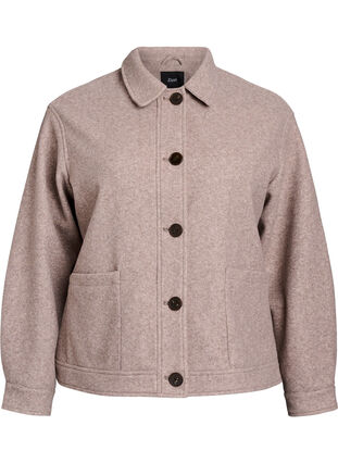 ZizziKorte shirtjas met franjes, Moon Rock Mel., Packshot image number 0