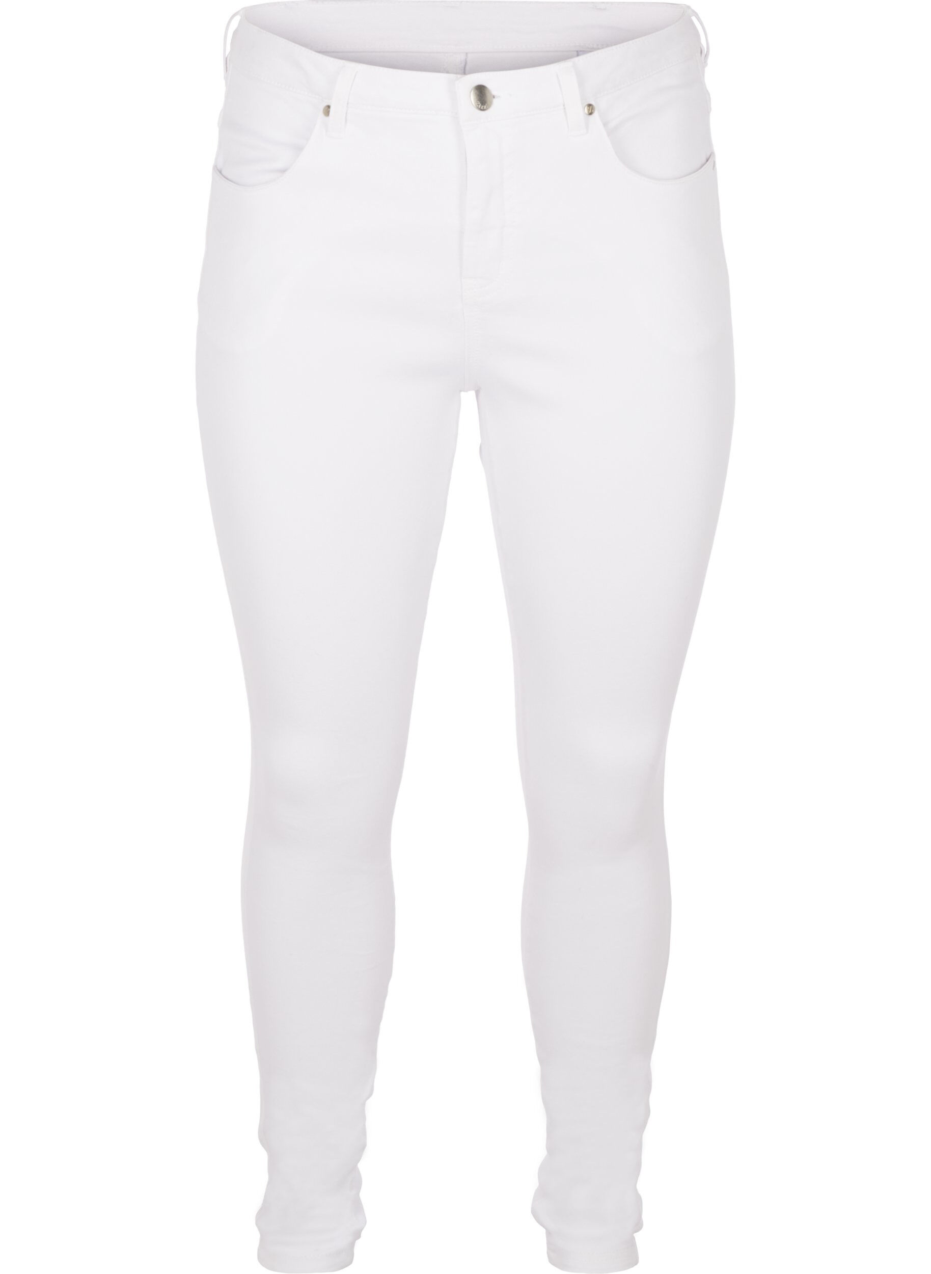 ZizziSuper slim Amy jeans met hoge taille, White, Packshot image number 0