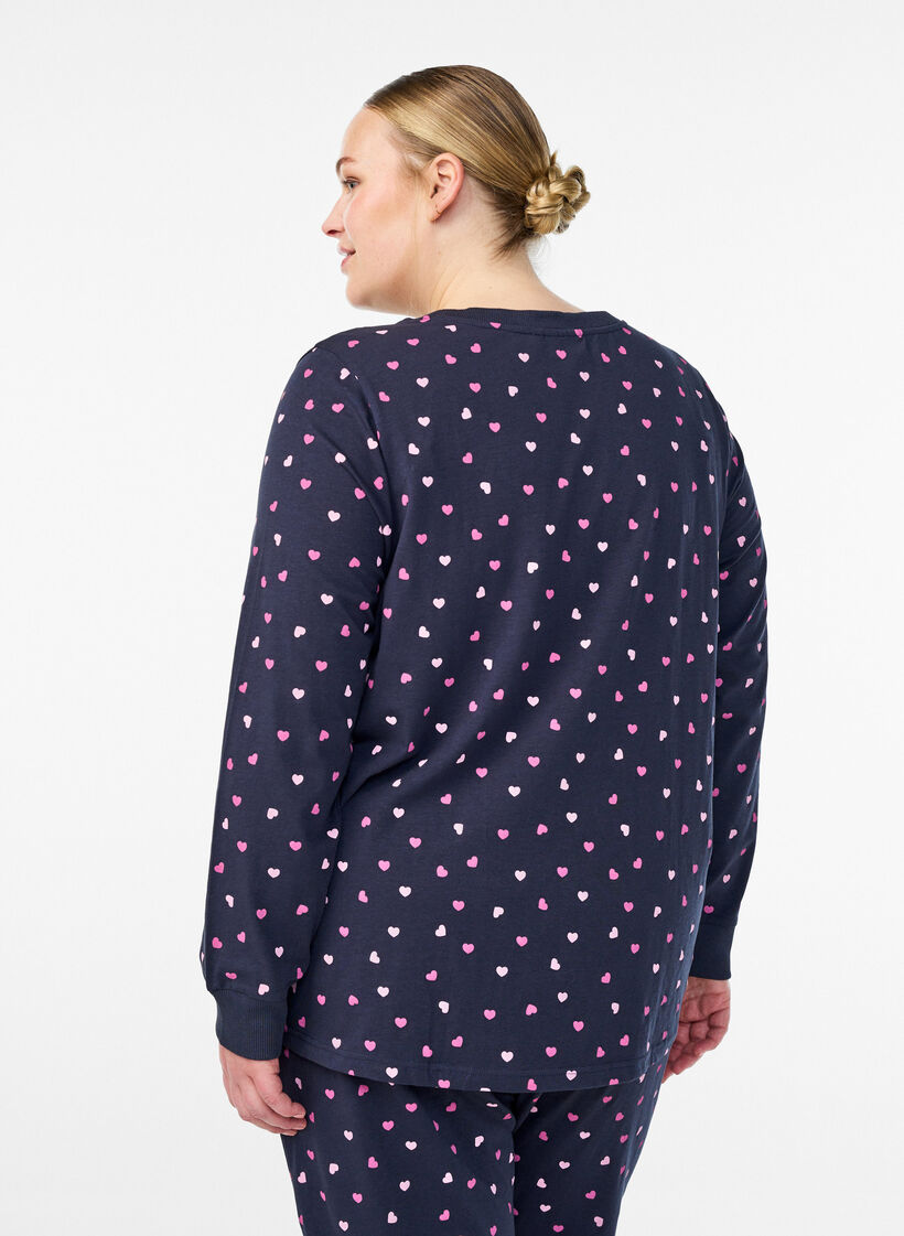 Bedrukte nachttop, Blauw, Model image number 2