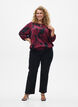 Viscose blouse met bloemenprint en smockwerk, Donker Bordeaux, Model image number 1