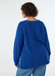 Gebreide trui met een diagonaal patroon en raglanmouwen, Blauw, Model image number 2