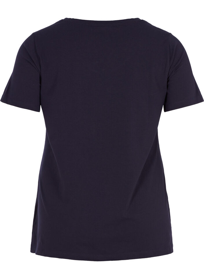 Effen basic katoenen T-shirt, Blauw, Packshot image number 1