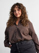 Geruit overhemd met strasssteentjes, Bruin, Model image number 3