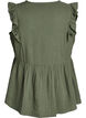 Mouwloze blouse van katoen mousseline met ruches, Groen, Packshot image number 1