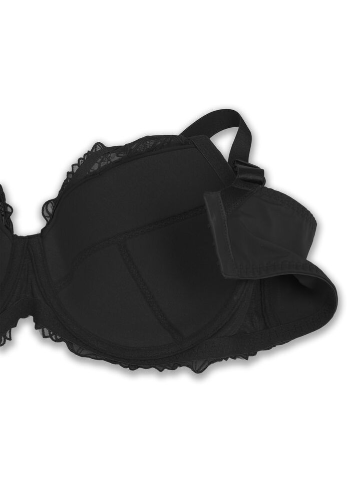 Gevoerde kanten beha met beugel, Black, Packshot