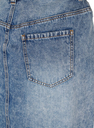 ZizziDenim maxi rok met een voorsplit, Blue Denim washed, Packshot image number 3
