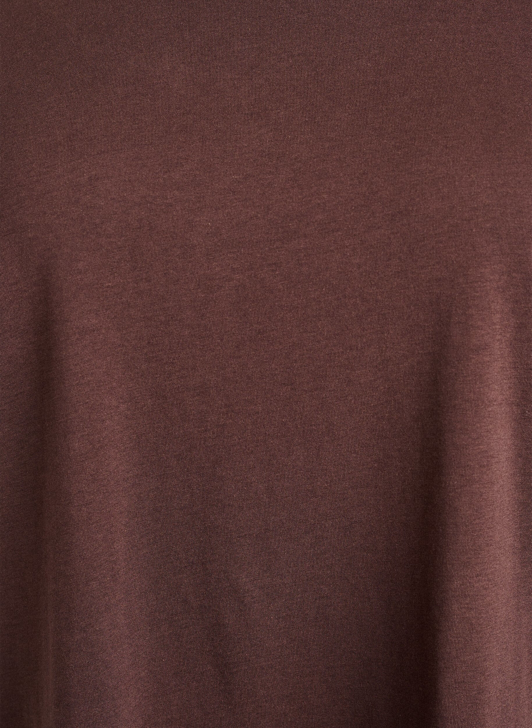 ZizziT-shirt met korte mouwen van katoenmix, Bruin, Packshot image number 2