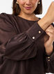 Blouse met satijnen look en ballonvorm, Bruin, Model image number 3