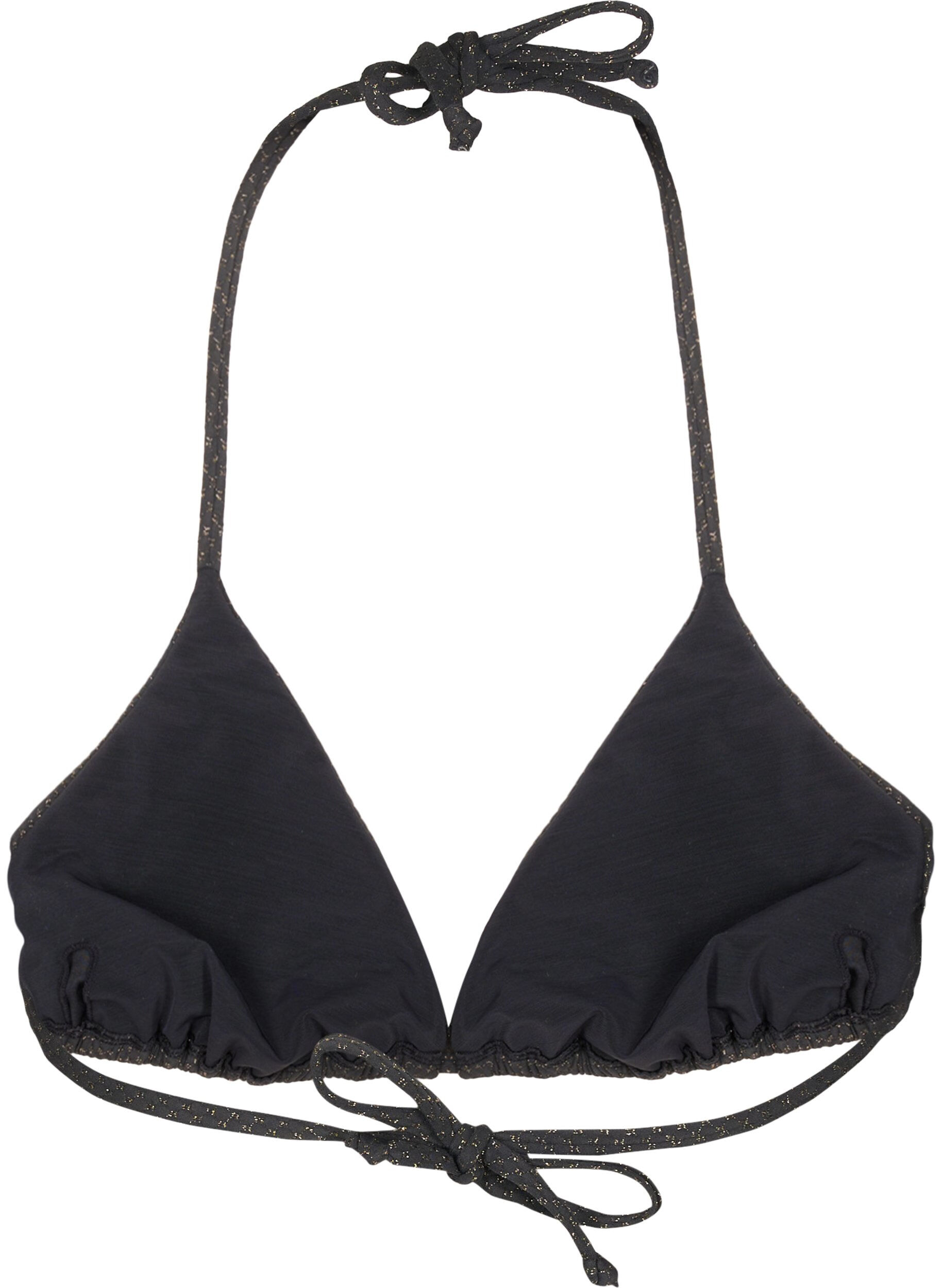 ZizziDriehoekige bikinitop met glitter, Zwart, Packshot image number 1