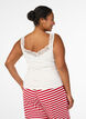 Viscose top met kanten rand, Vanille, Model image number 2