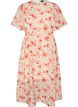 Enkellange jurk met vlindermouwen en strikceintuur, Roze, Packshot image number 0