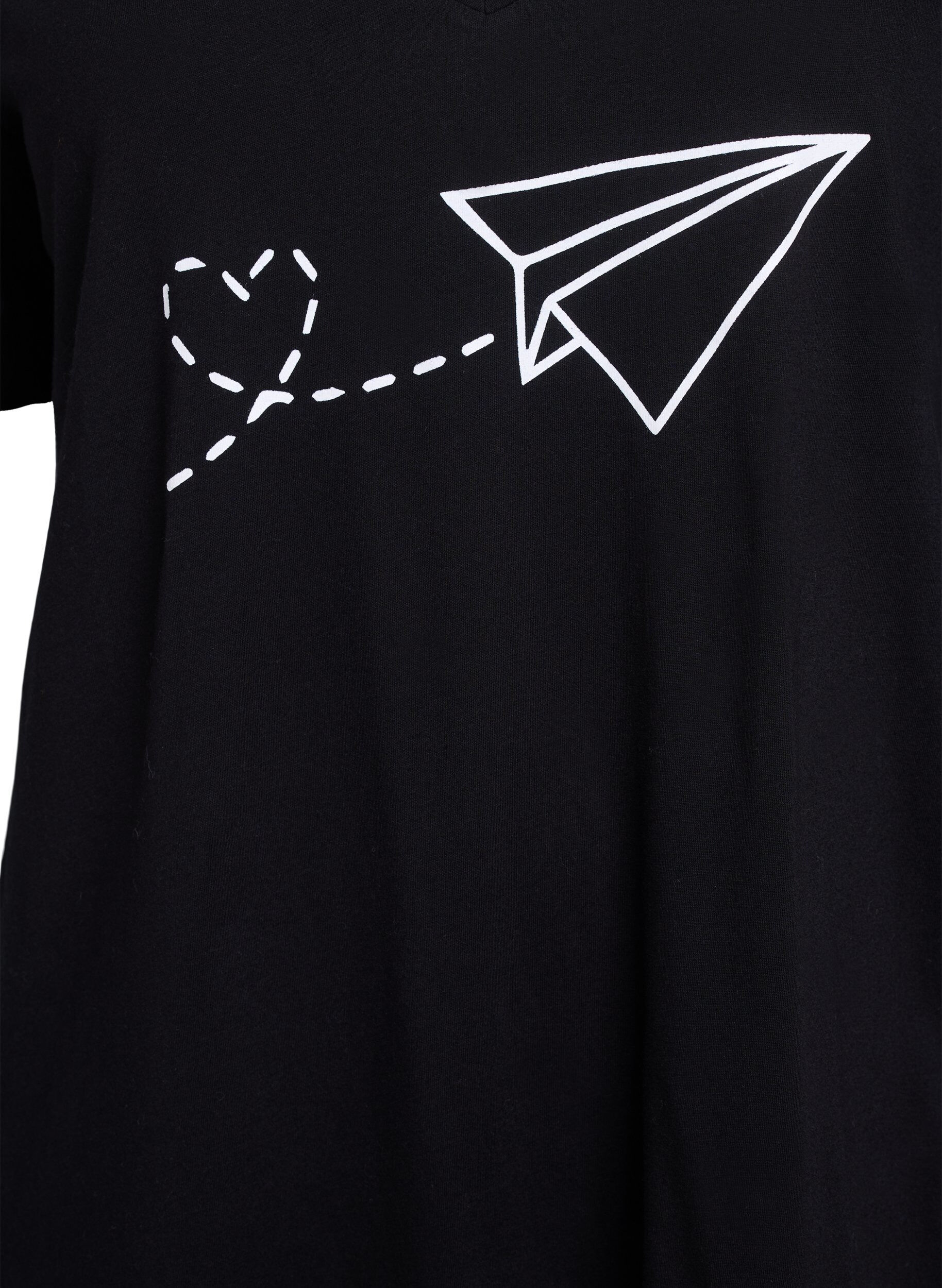 ZizziNachtjapon van biologisch katoen met V-hals, , Packshot image number 2