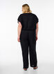 Broek met rechte pijpen en een hoge taille, Zwart, Model image number 1
