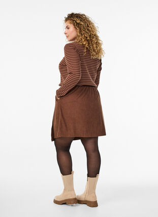 ZizziKorte rok van corduroy, Fondue Fudge, Model image number 1