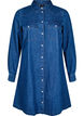 Denim jurk met knopen, Blauw, Packshot image number 0