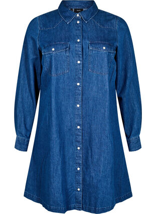 ZizziDenim jurk met knopen, Blue Denim, Packshot image number 0