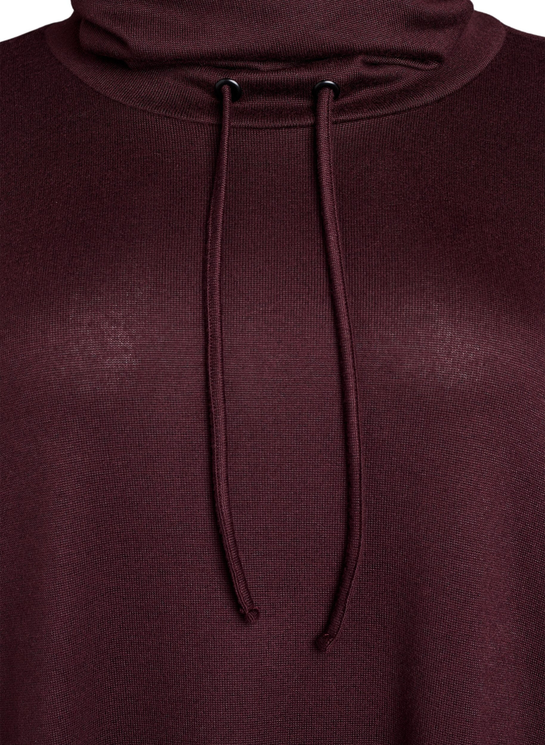 ZizziJersey-jurk met hoge hals en zakken, Rood, Packshot image number 2