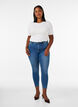 Gecropte Amy jeans met ritssluiting details, Blauw, Model image number 1