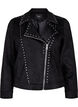 Imitatie suède bikerjack met studs, Zwart, Packshot image number 0