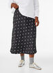Satijnen midi rok, Zwart, Model image number 2