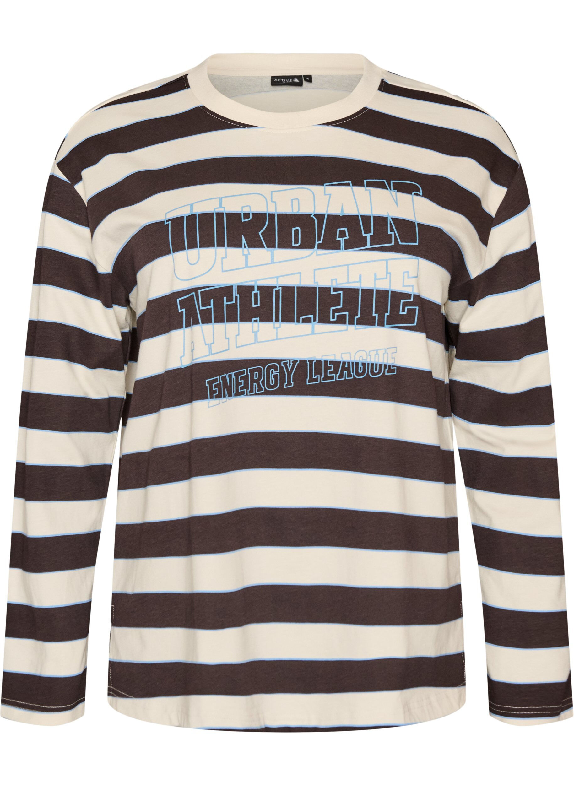 Gestreepte jerseyblouse met een sportieve tekstprint