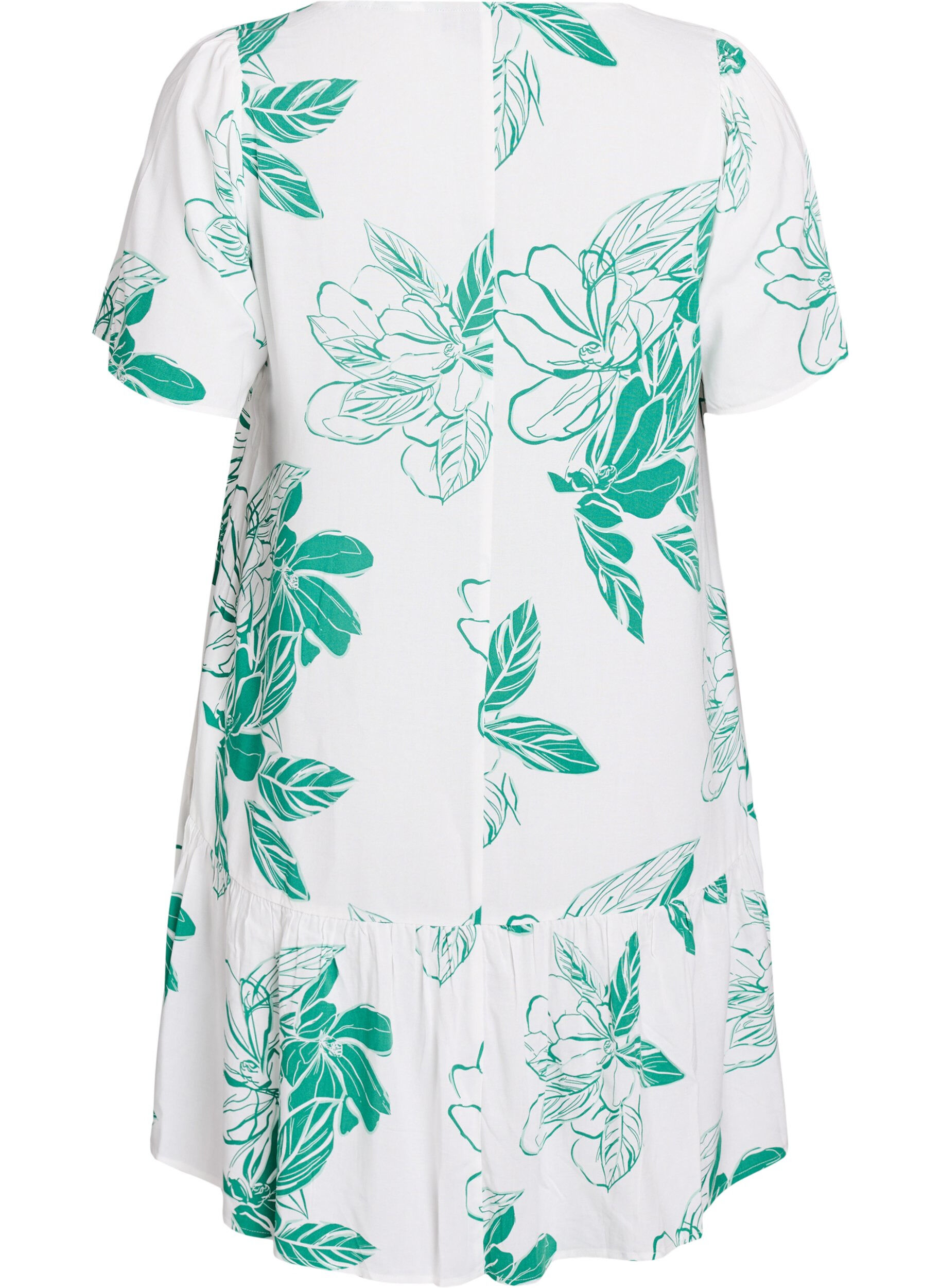 Zizzi Robe en viscose avec d&eacute;coupe, Vert, Packshot image number 1