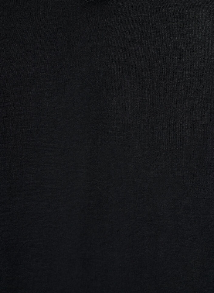Blouse met smockmanchetten en V-hals, Zwart, Packshot image number 2