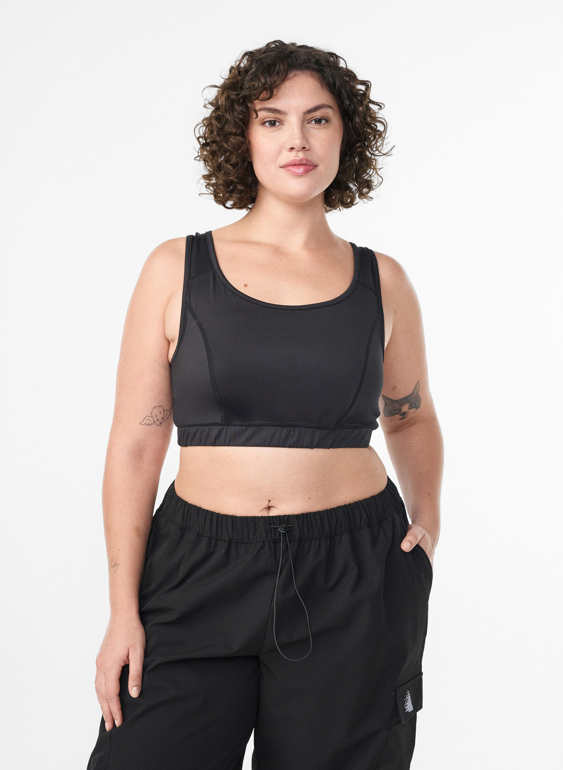 Sport-bh met racerback, Zwart, Model