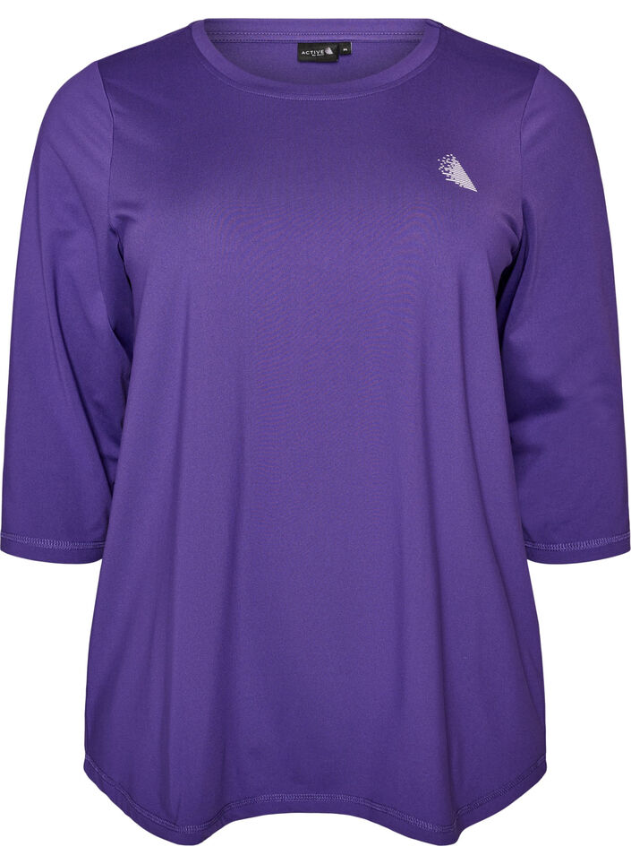 Sporttop met 3/4 mouwen, Paars, Packshot image number 0