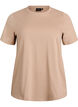 Basic katoenen T-shirt met ronde hals, Beige, Packshot image number 0