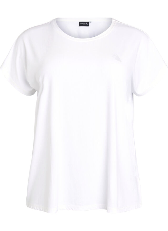 Effen gekleurd T-shirt voor sporten, Wit, Packshot image number 0