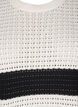 Gebreide blouse met lange mouwen en strepen, Vanille, Packshot image number 2