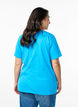 Basic katoenen T-shirt met ronde hals, Blauw, Model image number 2