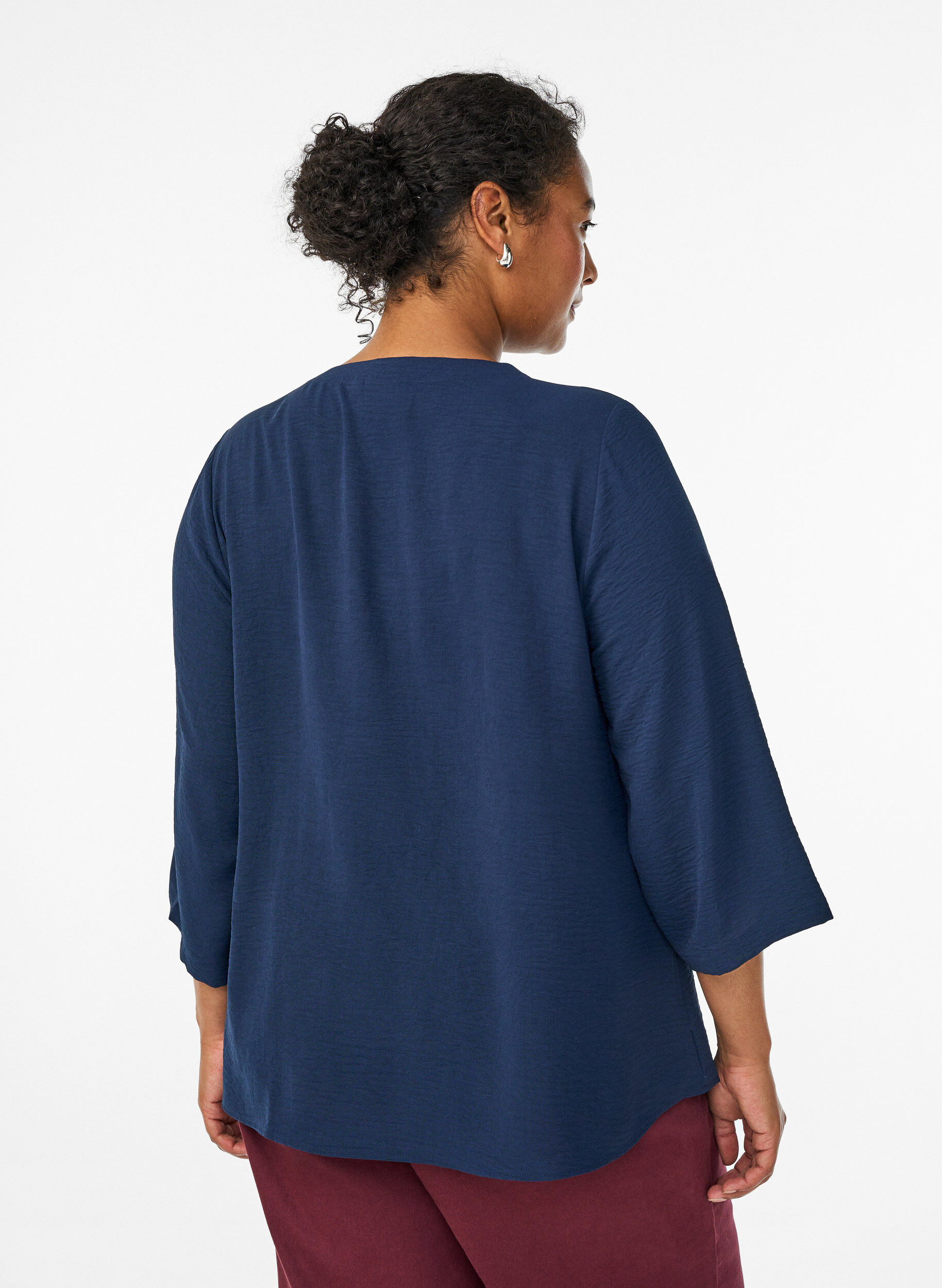 ZizziBlouse met 3/4 mouwen, Blauw, Model image number 2