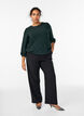 Blouse met visgraatpatroon en glinsterend garen, Groen, Model image number 1