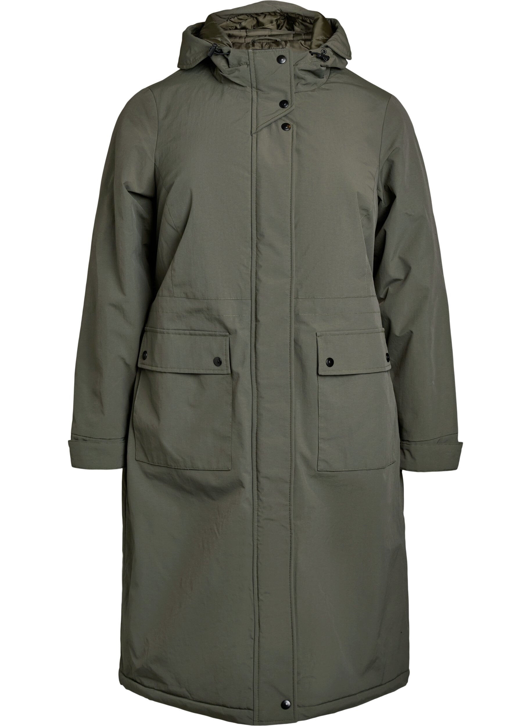 Parka met capuchon en verstelbare taille