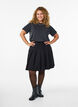 Korte geplooide rok met elastische tailleband, Zwart, Model image number 1