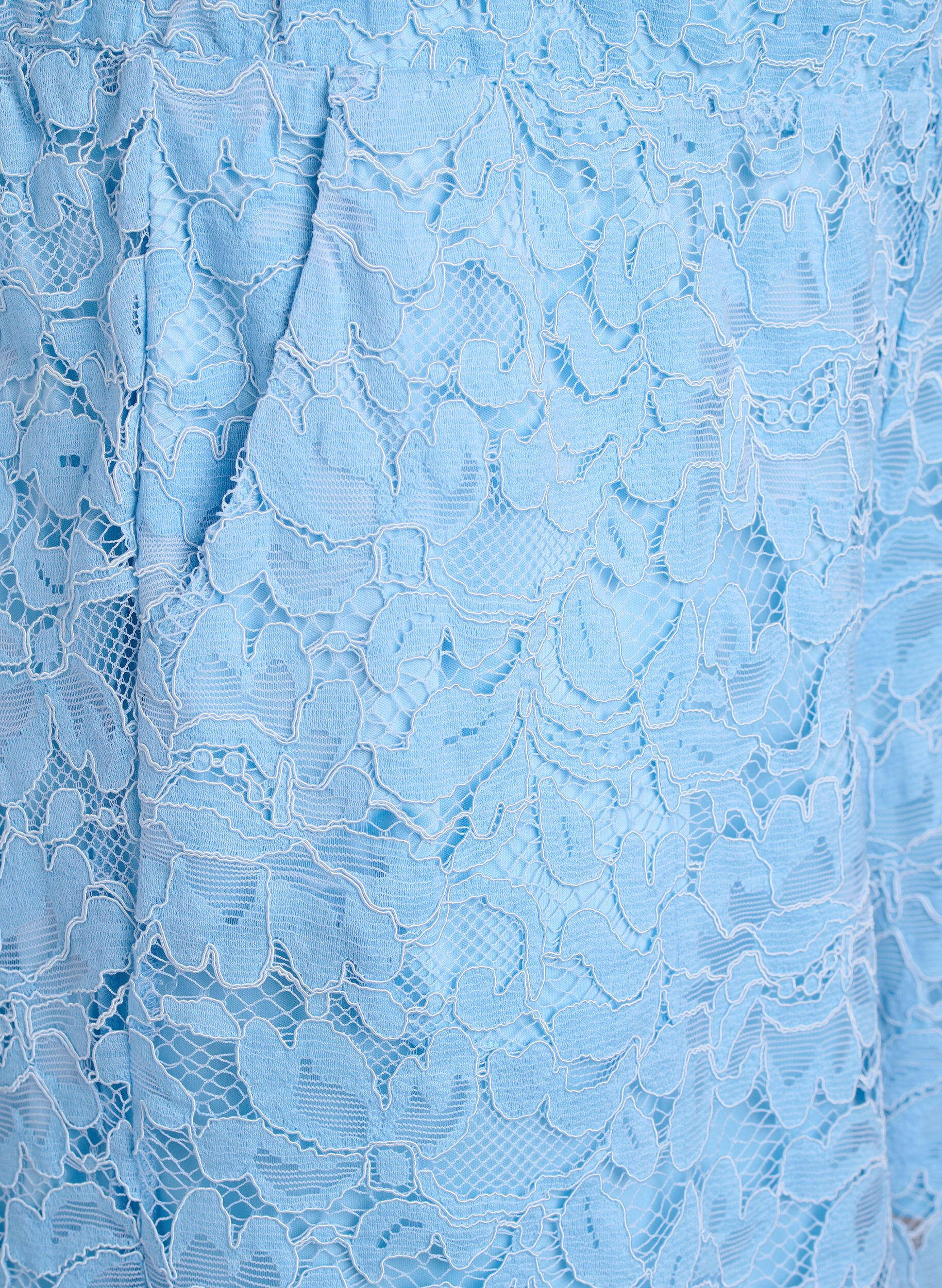 ZizziKanten shorts met hoge taille en zakken, Blauw, Packshot image number 2