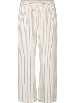 ZizziLosse broek met hoge taille en zakken, Vanille, Packshot image number 0