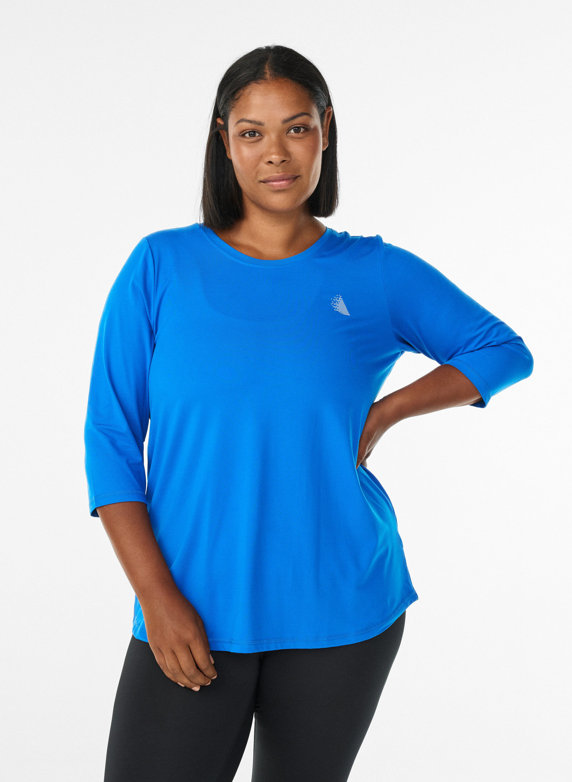 Training blouse met 3/4 mouwen, Blauw, Model
