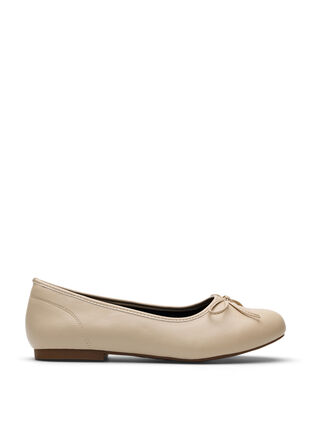 ZizziWide fit - Ballerina's met een strik, Tapioca, Packshot image number 0