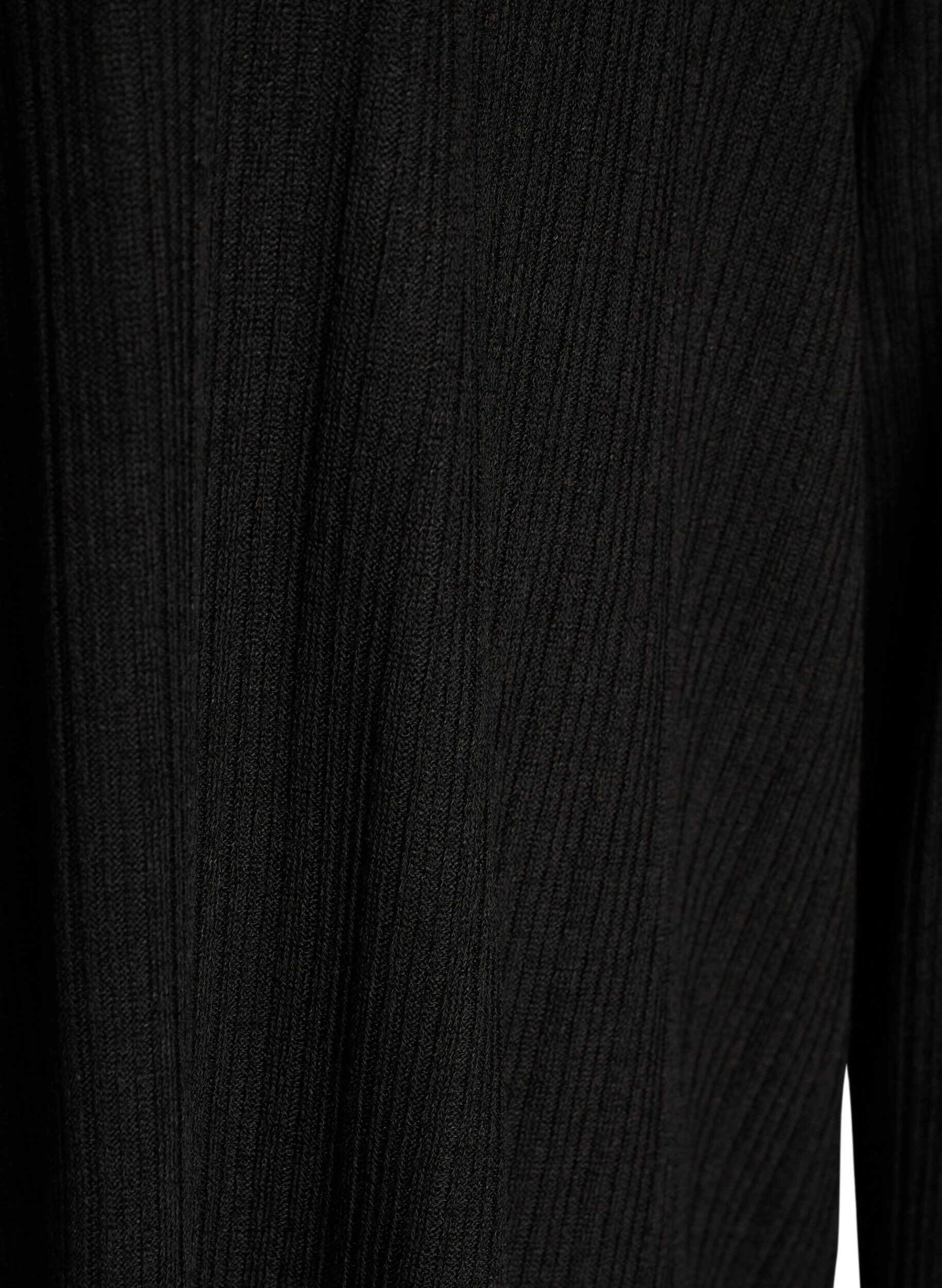 ZizziOpen vest van jersey met structuur, Zwart, Packshot image number 2