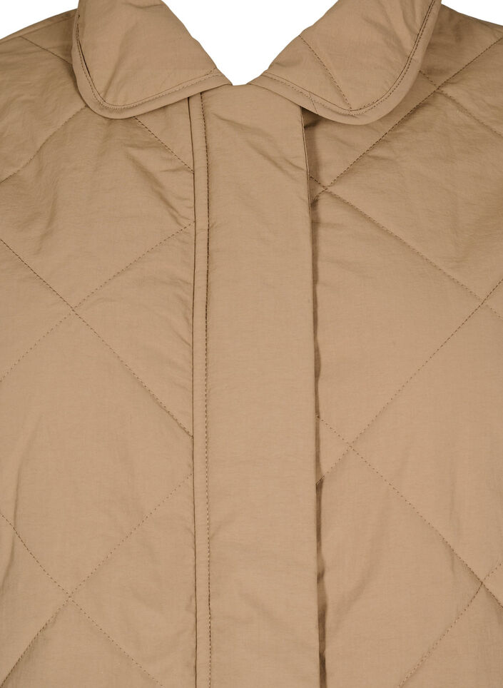 Quilted jas met kraag en zakken, Lead Gray, Packshot