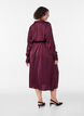 Robe chemise en satin avec une ceinture &agrave; nouer, Bordeaux, Model image number 2