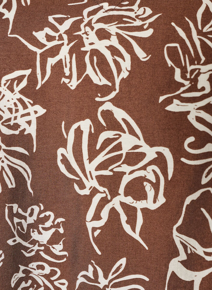 Viscose blouse met V-hals, Bruin, Packshot image number 2