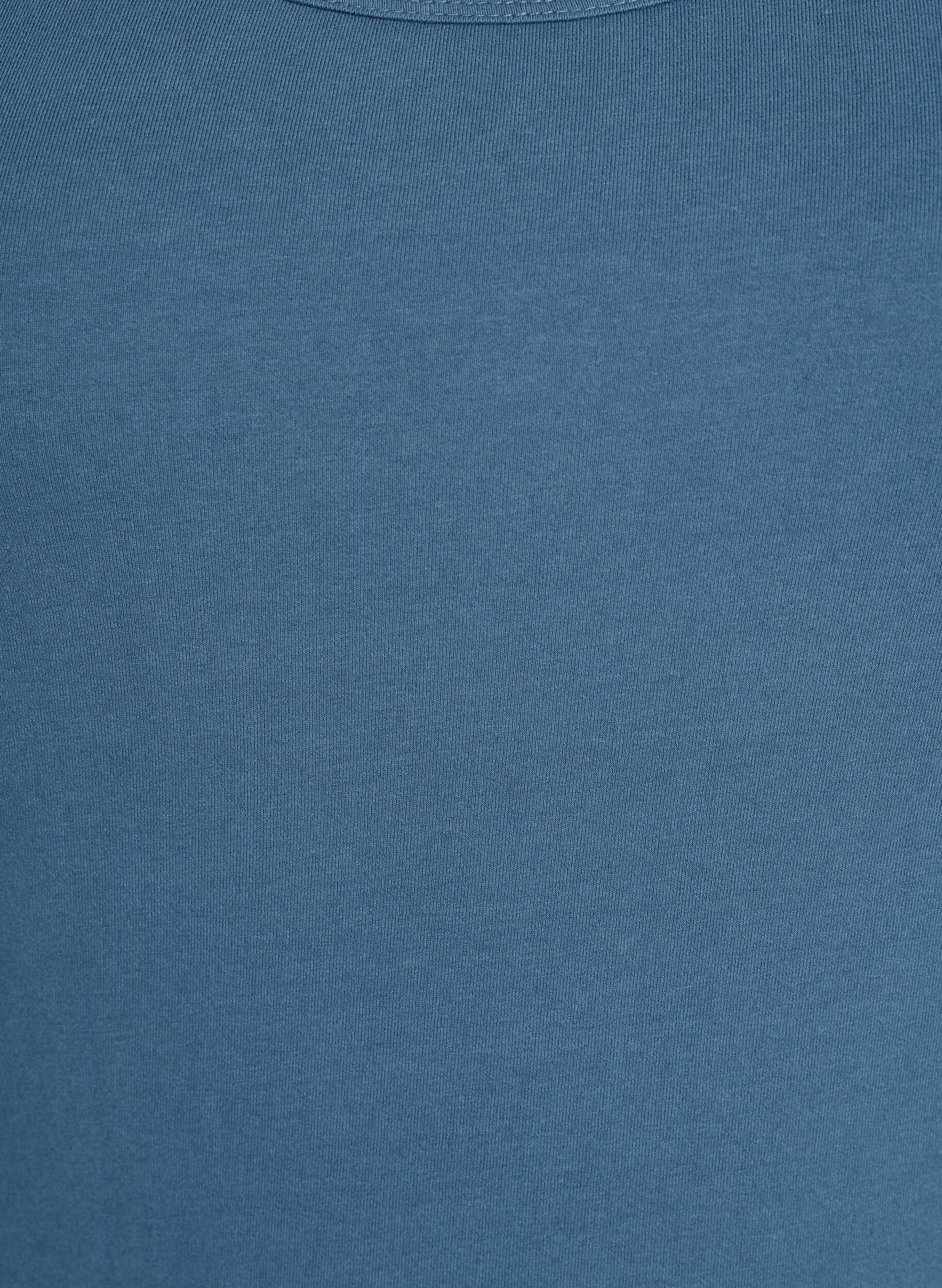 ZizziEffen gekleurd basic top in katoen, Grijs, Packshot image number 2